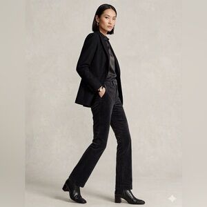 Club Monaco Black Velvet Straight Leg Pants